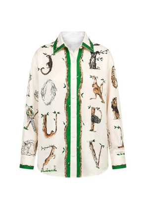 Paul & Joe alphabet-print contrast-trim blouse - Neutrals