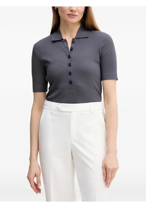 Marc O'Polo ribbed-knit polo shirt - Grey