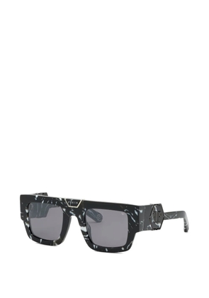 Philipp Plein marbled square-frame sunglasses - Black