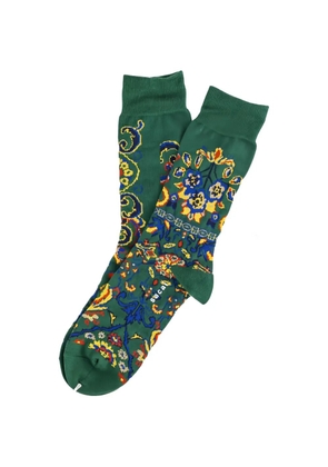 sacai floral-print ribbed-cuff socks - Green