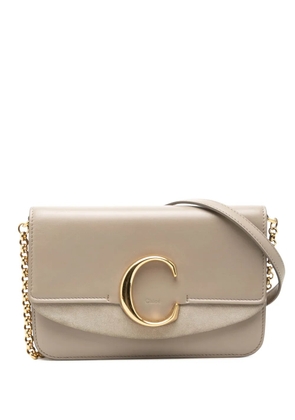 Chloé Pre-Owned 2019 Calfskin and Suede C Clutch With Chain crossbody bag - Brown