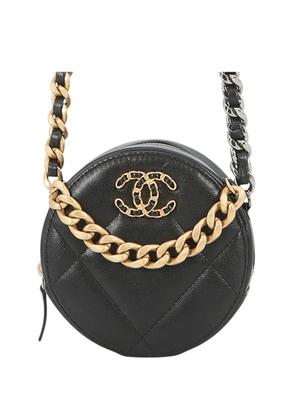 CHANEL Pre-Owned 2019 Lambskin 19 Round Clutch with Chain satchel - Black