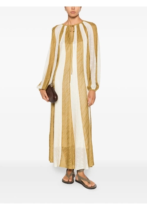 ZIMMERMANN Mahon Splice long-sleeve striped maxi dress - Green