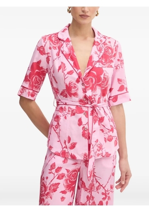 FRACOMINA floral-print belted blouse - Pink