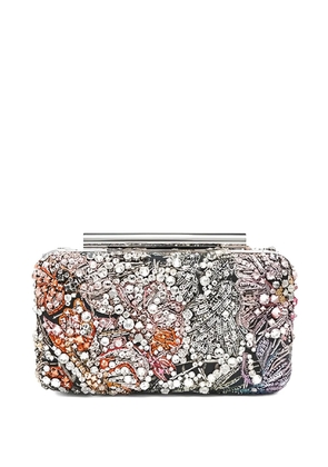 Alexander McQueen T-Bar crystal-embellished clutch bag - White