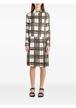 Burberry ribbon-check silk midi dress - Neutrals
