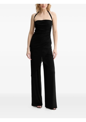 Karl Lagerfeld ruched halterneck jumpsuit - Black