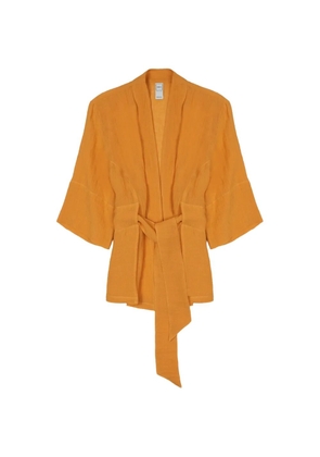 120% Lino belted kimono jacket - Orange