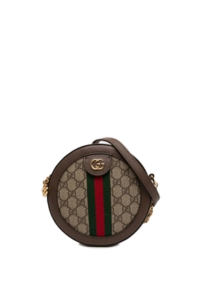 Gucci Pre-Owned 2016-2026 Mini GG Supreme Web Ophidia Round crossbody bag - Neutrals
