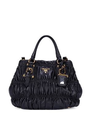 Prada Pre-Owned ruched leather shoulder bag - Black