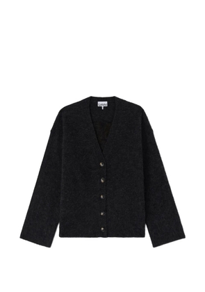GANNI banana-intarsia V-neck cardigan - Grey