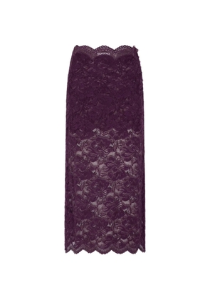 Rabanne layered lace midi skirt - Purple
