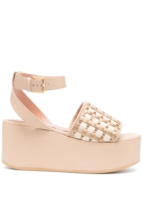 Alberta Ferretti interwoven-design wedge sandals - Neutrals