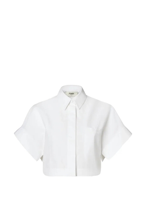 FENDI cropped button-back shirt - White