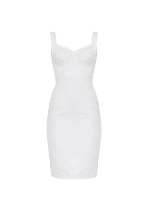 Dolce & Gabbana brocade-effect sleeveless mini dress - White