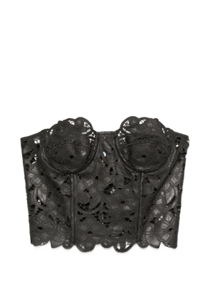 Ermanno Scervino lace-overlay corset top - Black