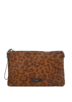 GIANNI CHIARINI Hermy animalier-print clutch bag - Brown