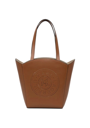 Karl Lagerfeld perforated-logo tote bag - Brown