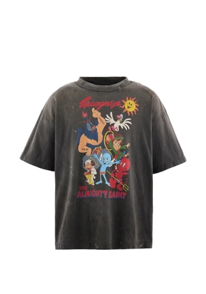 SAINT MXXXXXX graphic-print distressed T-shirt - Grey