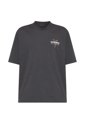 AllSaints Pentacle floral-logo T-shirt - Black