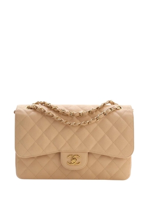 CHANEL Pre-Owned 2013-2014 Jumbo Classic Caviar Double Flap shoulder bag - Neutrals