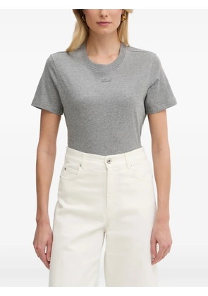 Karl Lagerfeld logo-embroidered T-shirt - Grey