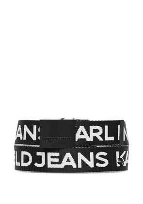 Karl Lagerfeld Jeans logo-jacquard plaque-buckle belt - Black