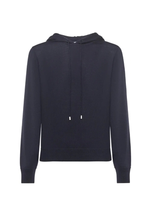 Galiano fine-knit virgin-wool hoodie - Blue