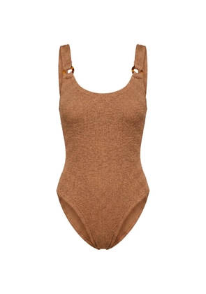 Hunza G Domino ring-detail swimsuit - Brown