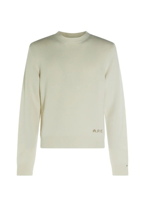 A.P.C. logo-knit wool sweatshirt - White