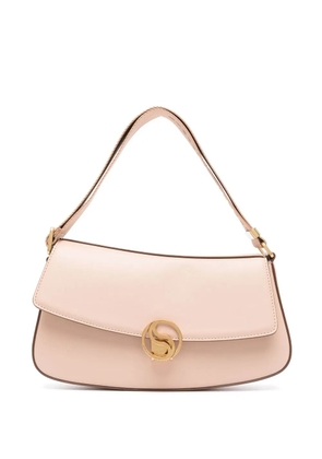 Stella McCartney engraved-logo shoulder-bag - Pink