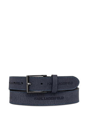 Karl Lagerfeld logo-embossed topstitched belt - Blue