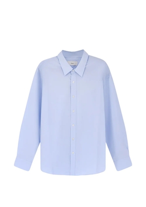 DUNST logo-embroidered cotton shirt - Blue