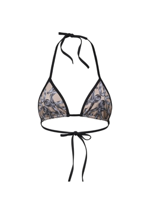 LOEWE graphic-print triangle bikini top - Neutrals