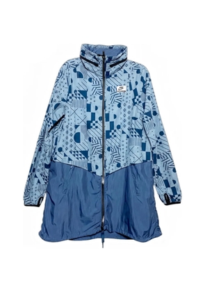 Nike geometric-print full-zip parka jacket - Blue