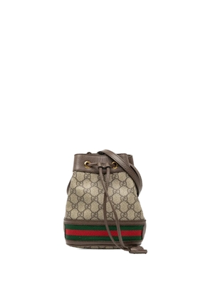 Gucci Pre-Owned 2016-2026 Mini GG Supreme Web Ophidia bucket bag - Neutrals