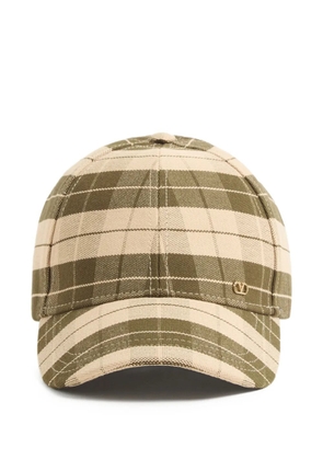 Valentino Garavani Vlogo Signature baseball cap in check fabric - Green