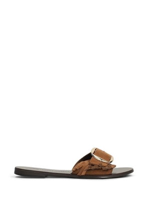 Nicolas Lainas suede flat sandals - Brown