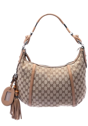 Gucci Pre-Owned 2016-2026 GG Canvas Techno Horsebit hobo bag - Neutrals
