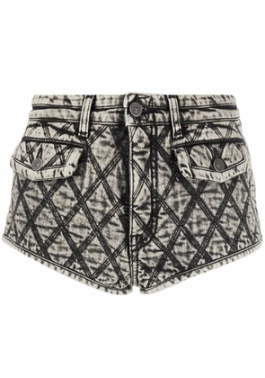 Diesel diamond-quilted hot-pants - Black