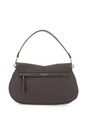 GIANNI CHIARINI medium Helena Round ostrich-effect shoulder bag - Brown