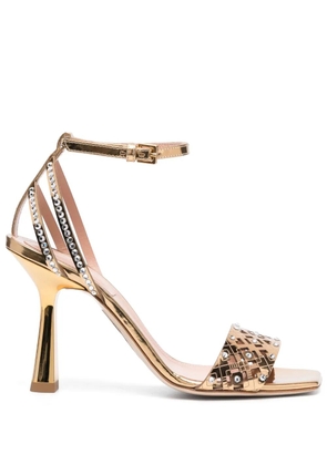 Alberta Ferretti crystal-embellished sandals - Gold