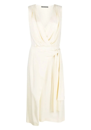 Alberta Ferretti wrap-style midi dress - Neutrals