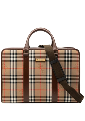 Burberry Pre-Owned 20th Century Haymarket Check Canvas business bag - Neutrals