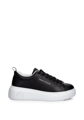 Armani Exchange logo-print platform sneakers - Black