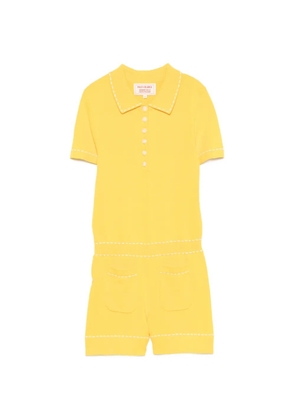 Maje x Blanca topstitched knit playsuit - Yellow