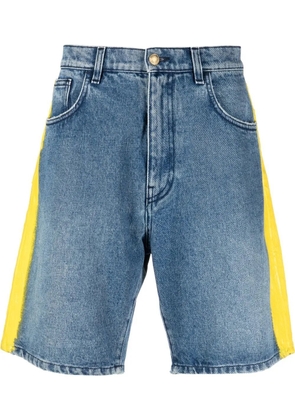 Moschino side-stripe denim shorts - Blue