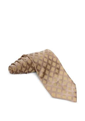 Zilli check-pattern silk tie - Neutrals