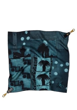 Versace printed silk scarf charm 55 cm - Blue