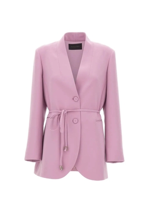 ELENA MIRÒ belted collarless blazer - Pink